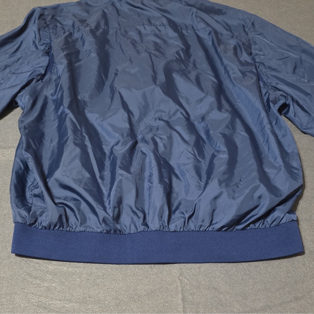 Izod Lacoste Blue Bomber Jacket Men's Size L Full Zip Stand-Up Collar Logo - Picture 15 of 16
